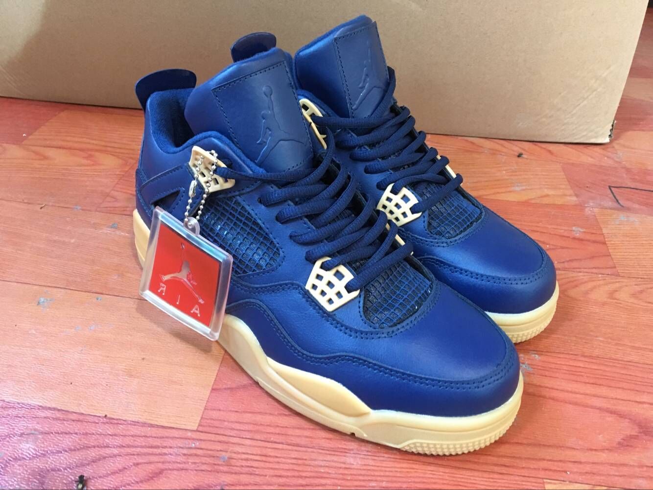 2019 Men Jordan 4 Retro Brilliant Blue Shoes